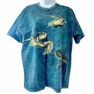 GIDAN Sea Turtle Mandalay Bay Souvenir Graphic T-Shirt Womens Size L Cotton
